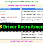 2756 Vacancies! RSMSSB Driver Recruitment 2025 – Online Applications Open from Feb 27