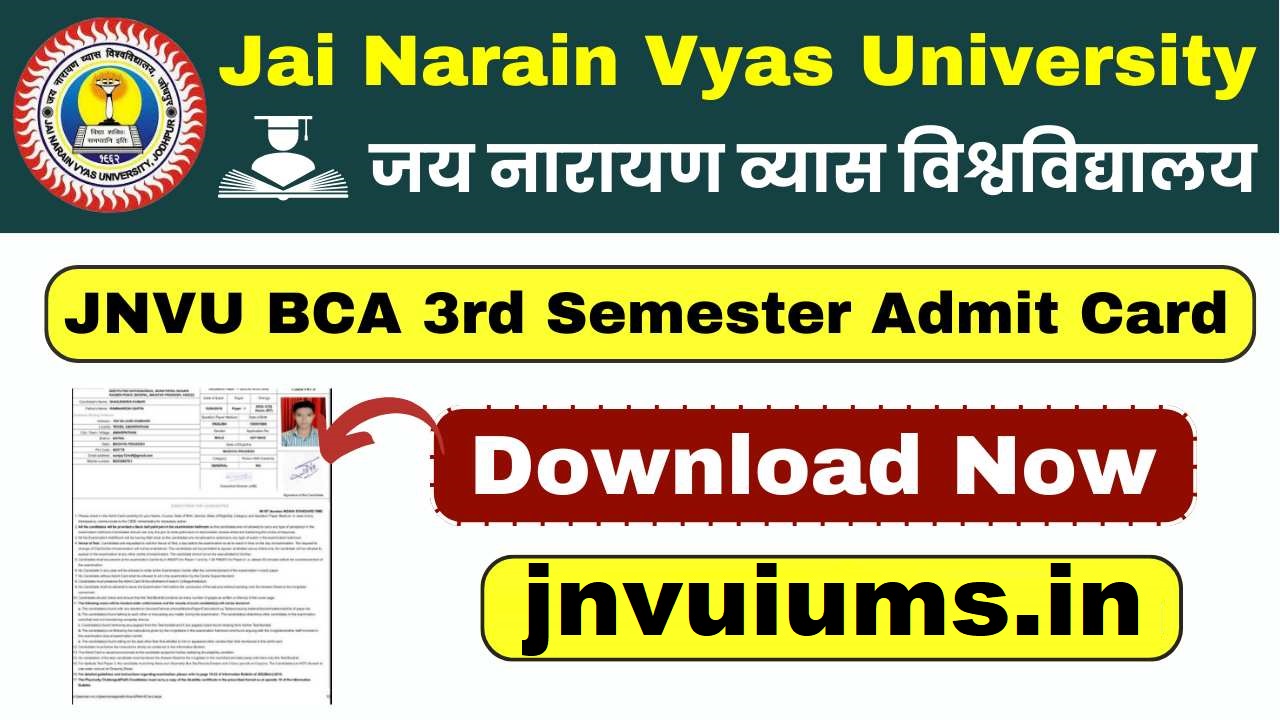 JNVU Admit Card 2025 Released at jnvuiums.in – Check Steps to Download Semester Hall Ticket via Direct Link