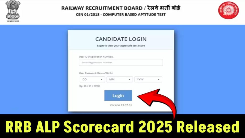 RRB ALP Scorecard 2025 Release at 3 PM