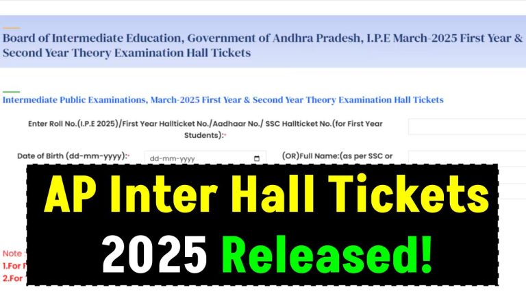 AP Inter Hall Tickets 2025 Released! Download Now via WhatsApp & Official Website