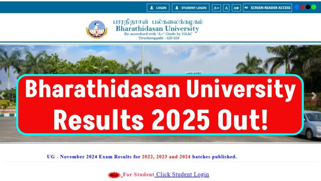 Bharathidasan University Results 2025 Out! Download BDU UG/PG Semester Marksheet @ bdu.ac.in!