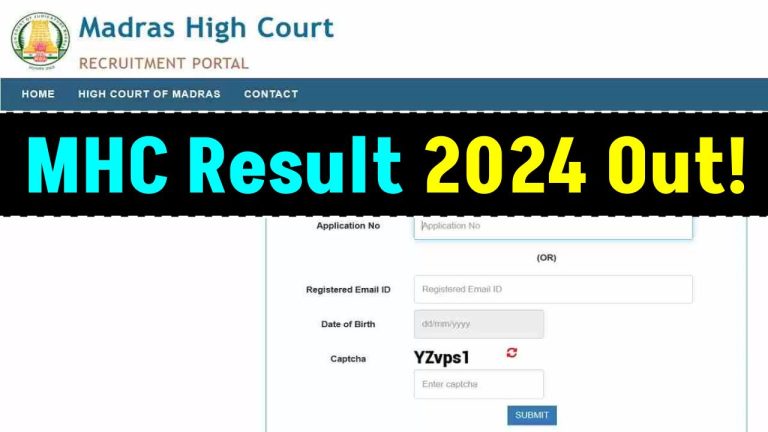 MHC Result 2024 Out! Check Madras High Court Merit List & Cut-Off Marks @ mhc.tn.gov.in!