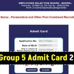 MPPEB Group 5 Admit Card 2025 OUT – esb.mp.gov.in Staff Nurse Varg 5 Admit Card link Download Now!